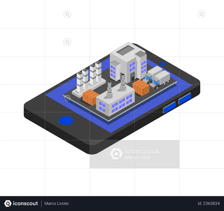 Industrial Building  Illustration