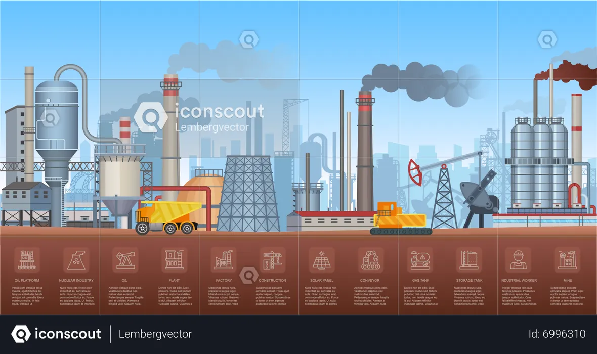 Industrial Factory  Illustration