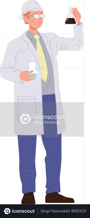 Industrial laboratory scientist working with chemicals research  Illustration