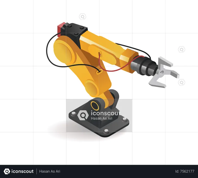 Industrial robot arm tool technology with artificial intelligence  Illustration