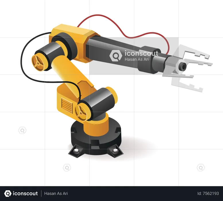 Technologie d'outil de bras robotique de l'industrie automobile avec intelligence artificielle  Illustration