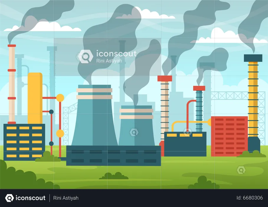 Umweltverschmutzung durch die Industrie  Illustration