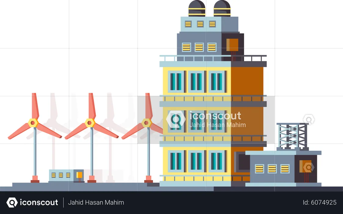 Industriegebäude  Illustration