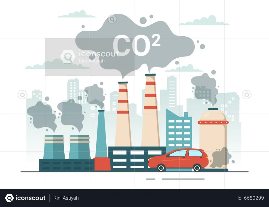 Industry pollution  Illustration