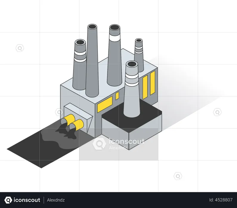 Industry Water Pollution  Illustration