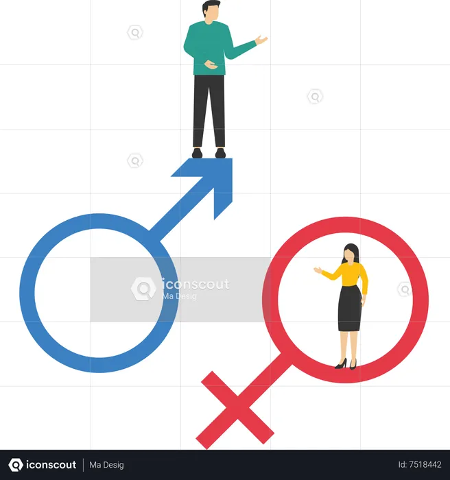 Inequality between men and women in wages and career opportunities  Illustration