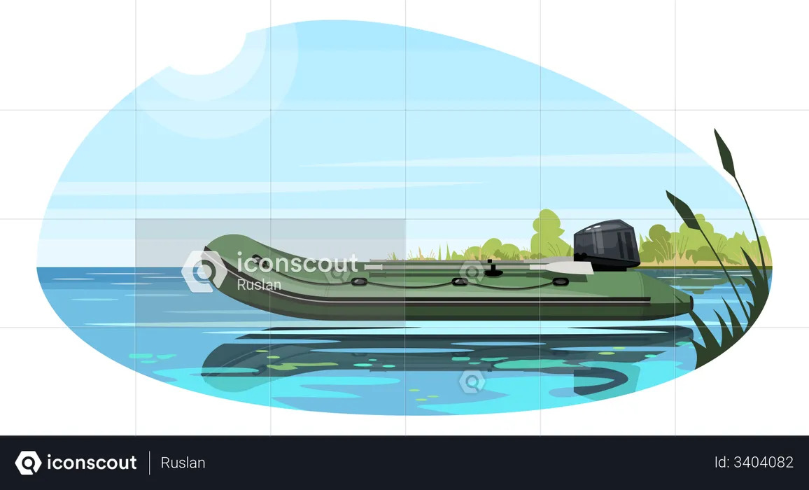 Inflatable boat  Illustration