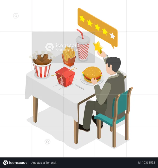 Influencer doing food blogging  Illustration