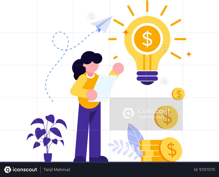 Influencer Getting Idea To Make Money  Illustration