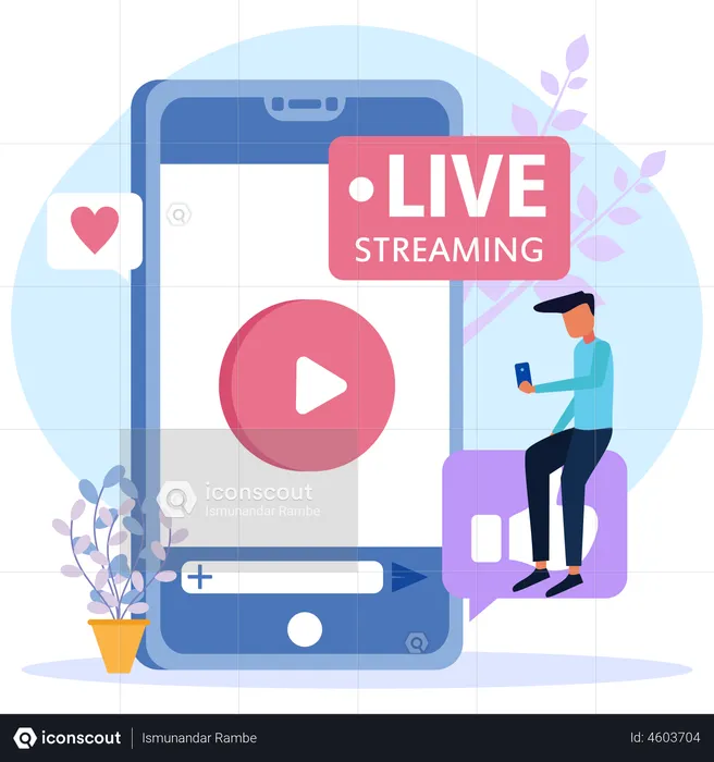 Influencer Live Streaming On Social Media  Illustration