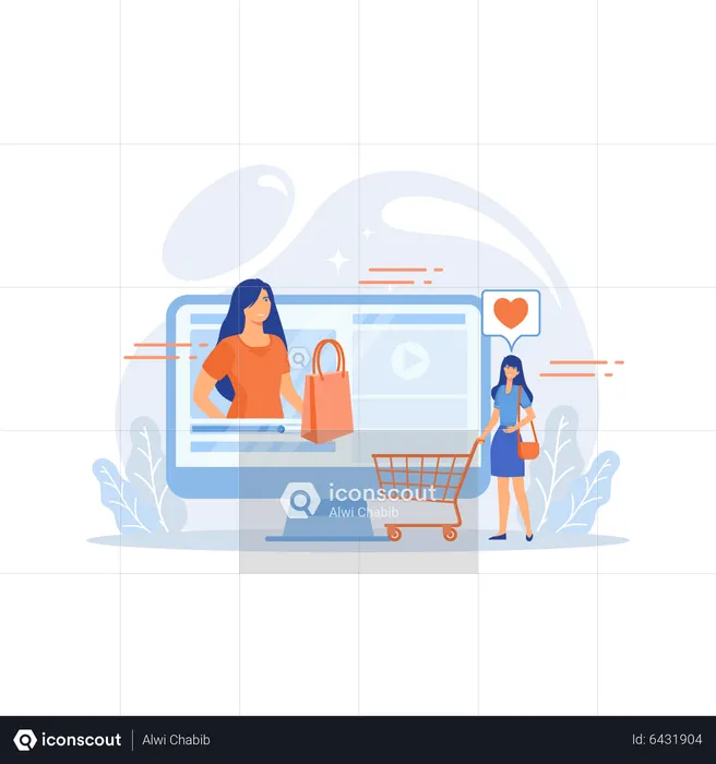 Influenceuse de mode féminine  Illustration