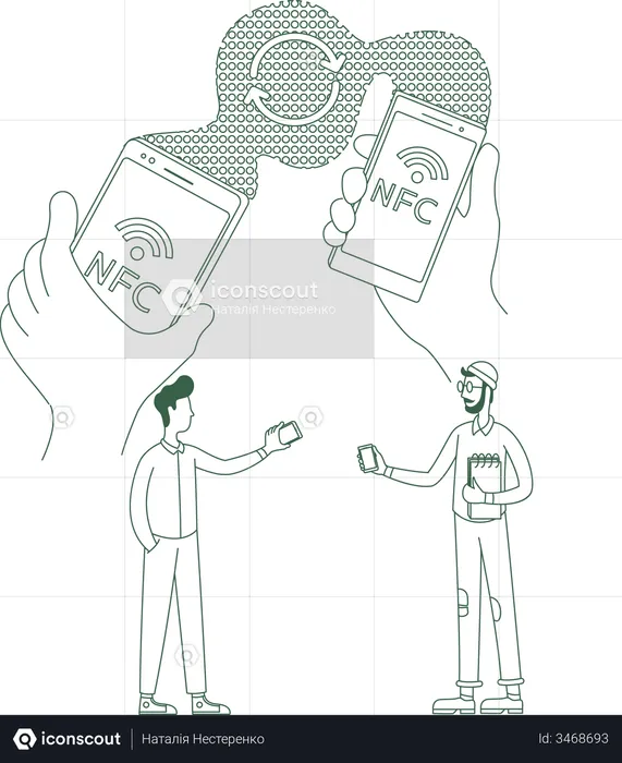 Info exchange using NFC  Illustration