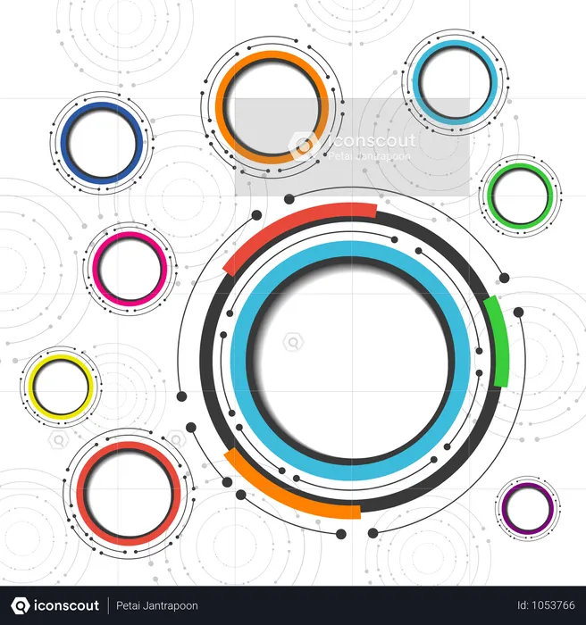 Infografía del círculo moderno  Ilustración