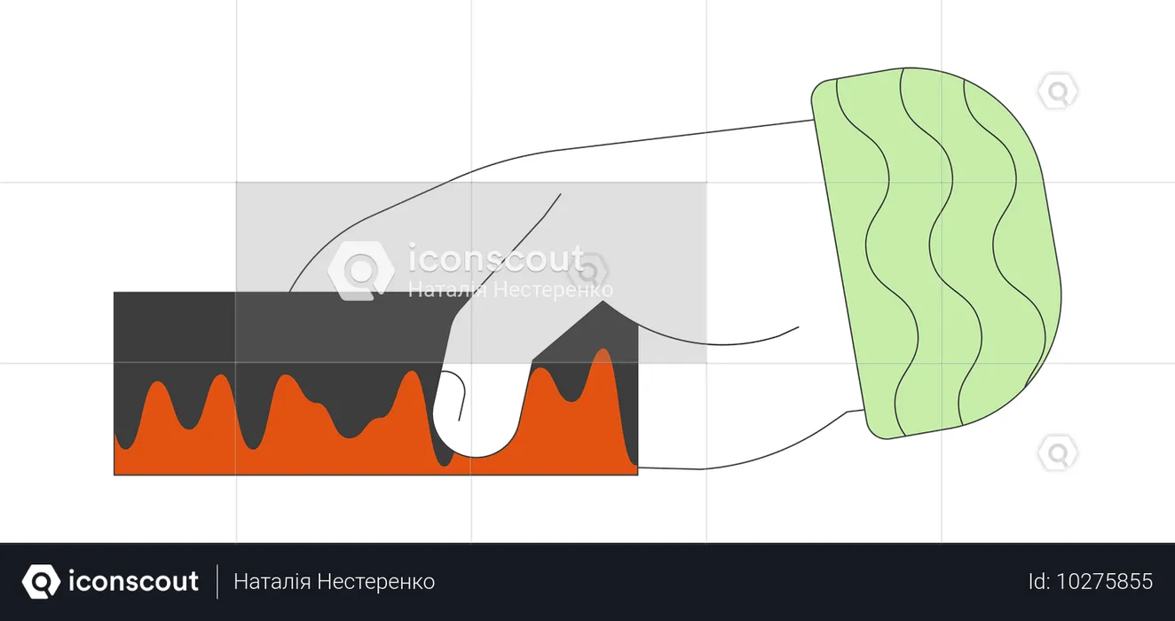 Infografía de mano sosteniendo  Ilustración