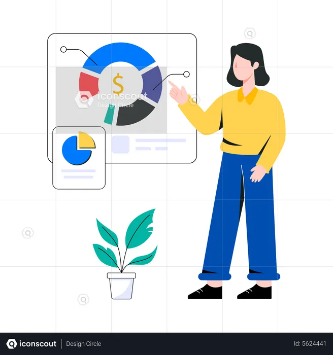 Infografía financiera  Ilustración