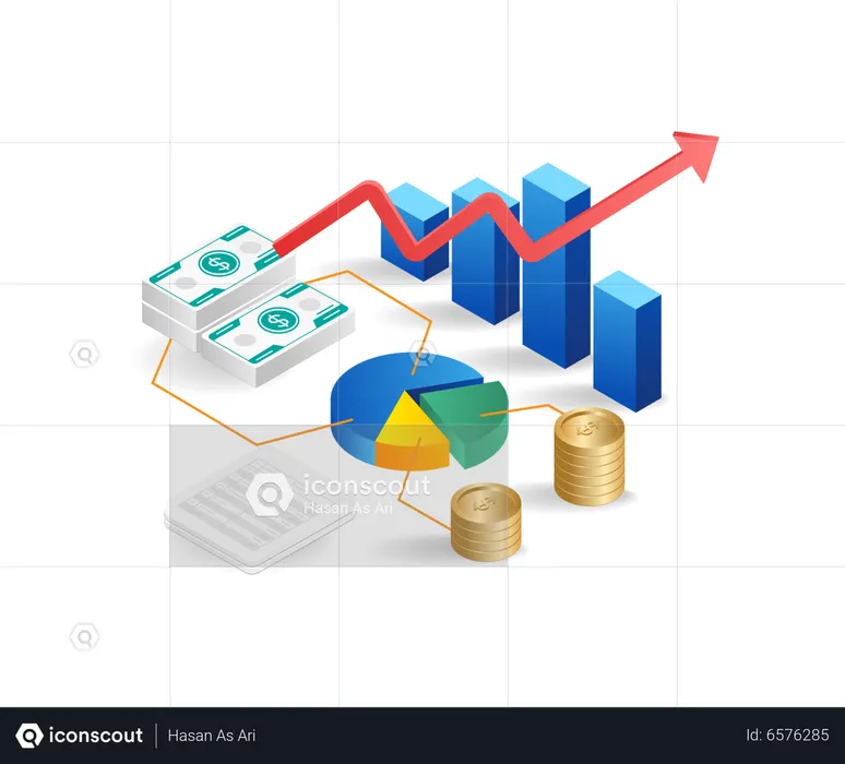 Infográfico de finanças empresariais  Ilustração