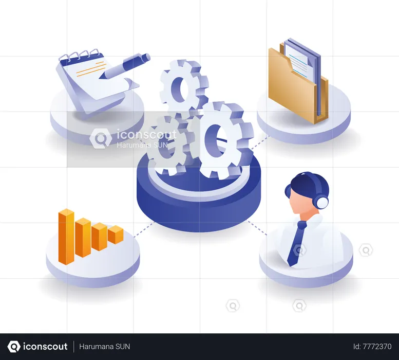 Processo de plano de negócios infográfico  Ilustração