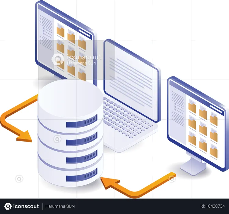 Information technology database computer  Illustration