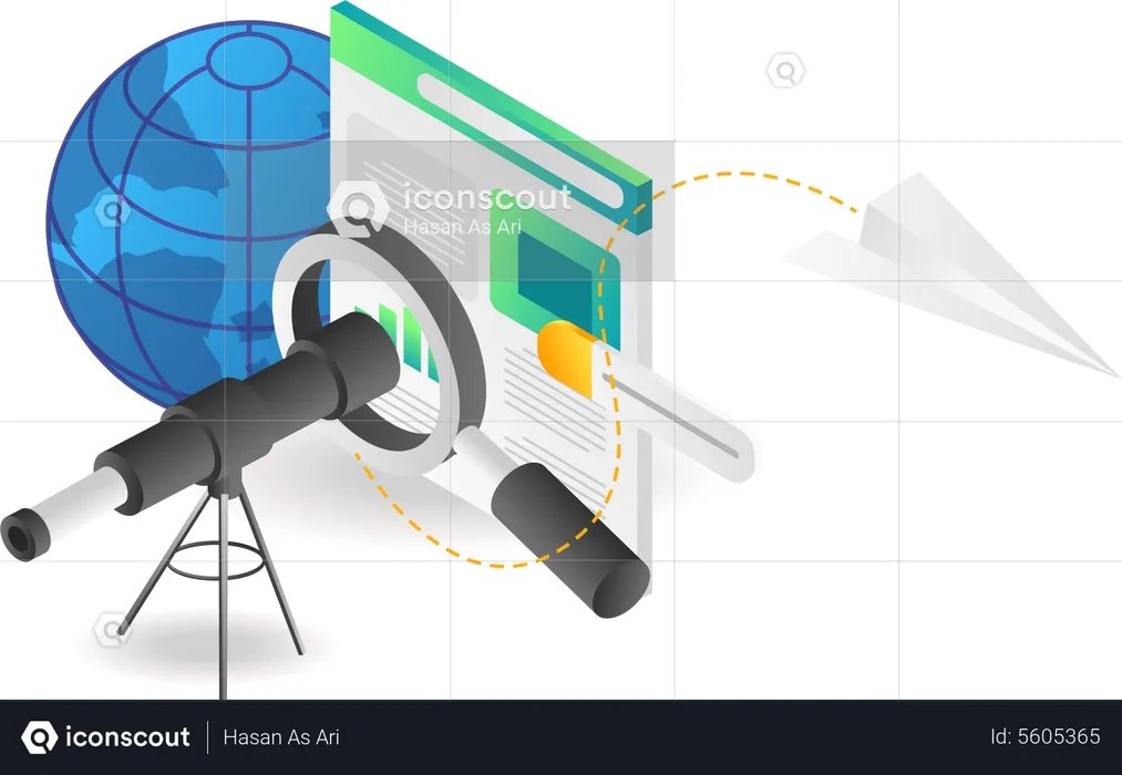 Online nach Informationen suchen  Illustration