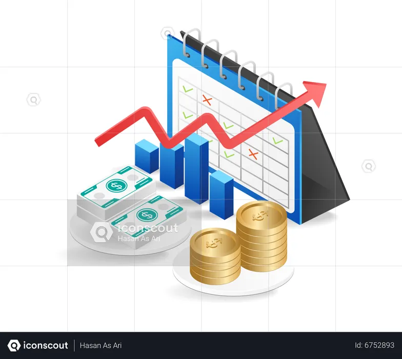 Informe mensual de análisis de ingresos comerciales  Ilustración