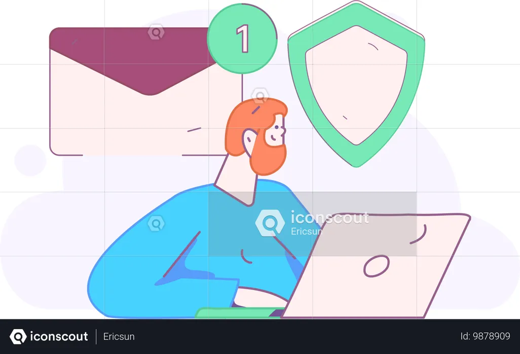 Ingenieros analizando la seguridad de los datos.  Ilustración