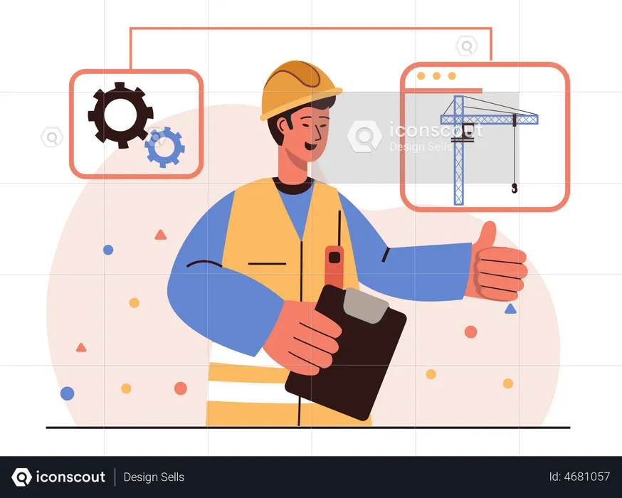 Ingenieros de construcción  Ilustración