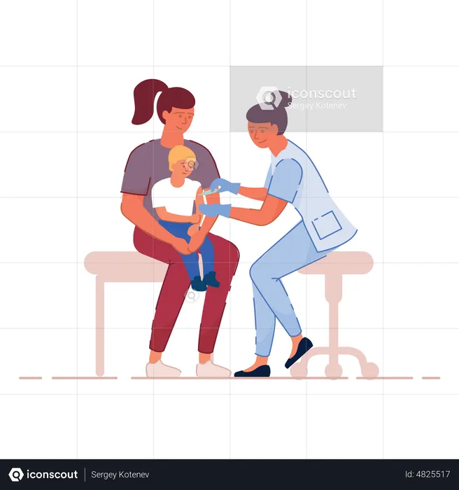 Injection de vaccin pour les enfants  Illustration