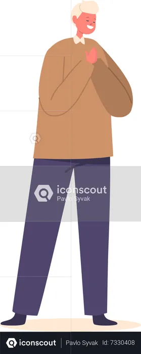 Innocent Child With Clasped Hand  Illustration