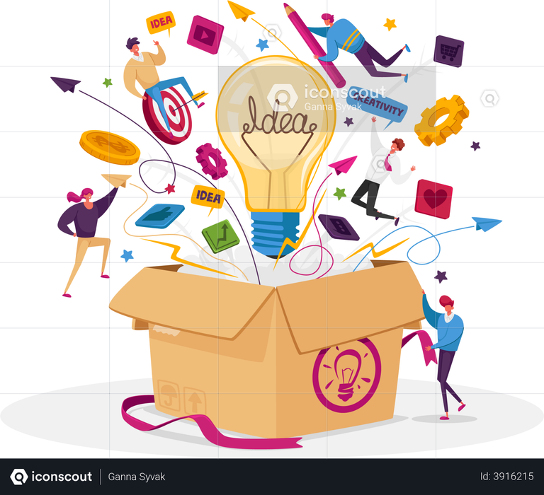 Best Premium Innovative idea Illustration download in PNG & Vector format