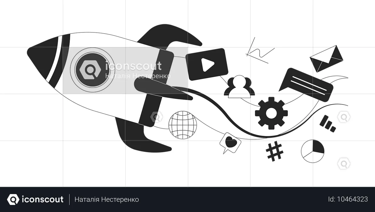 Innovative social media startup  Illustration