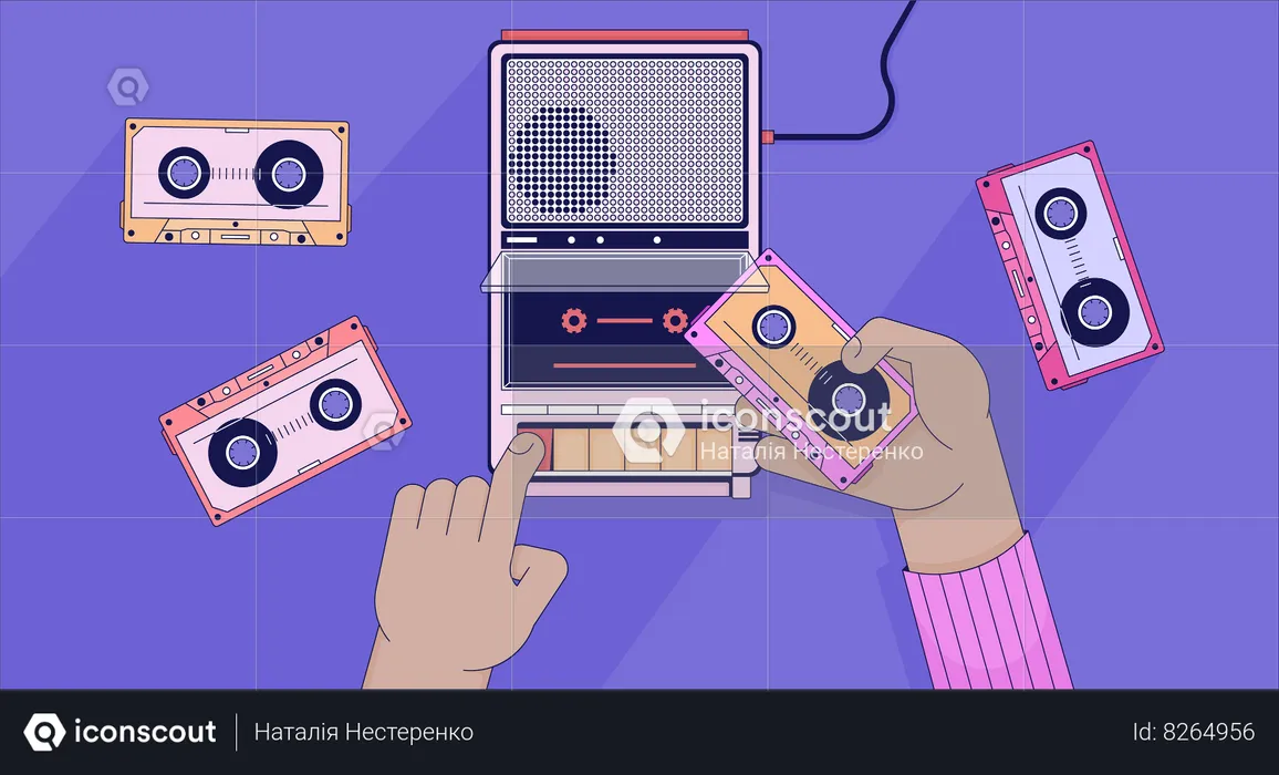 Insérer une cassette dans le lecteur  Illustration