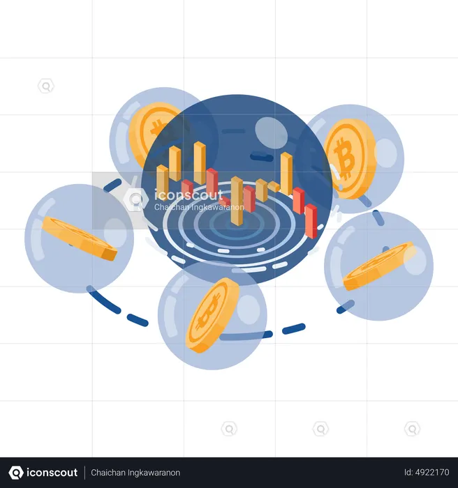 Instabiler Bitcoin  Illustration