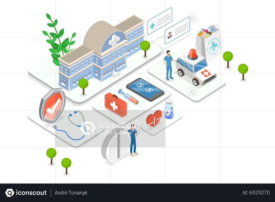 Instalações e serviços hospitalares  Ilustração