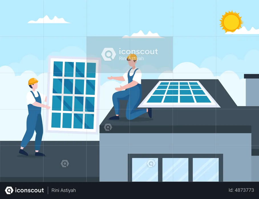 Installing Solar Panels  Illustration