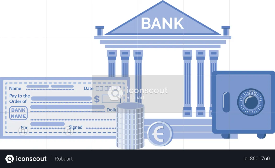 Instituição bancária  Ilustração