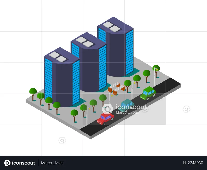 Institutional buildings  Illustration