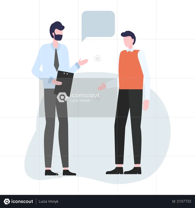 Insurance agent talking to his client  Illustration