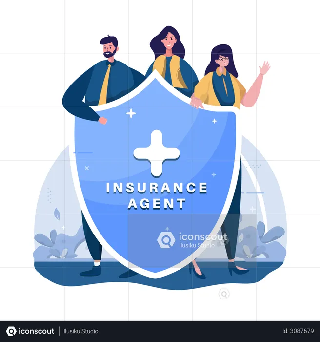 Insurance agent team  Illustration