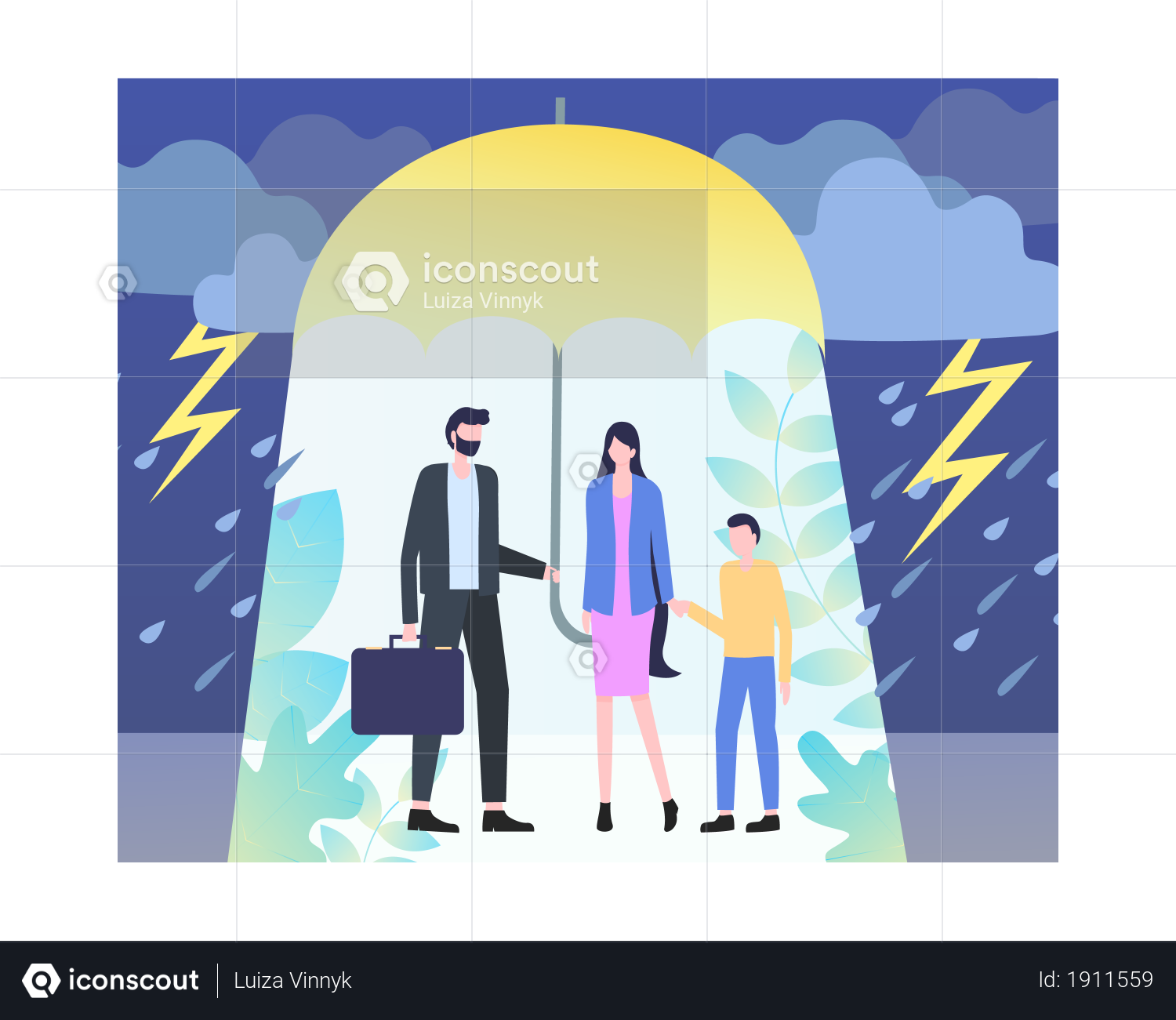 Premium Insurance concept Illustration download in PNG & Vector format