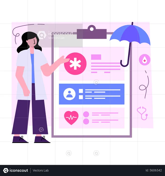 Insurance Document  Illustration