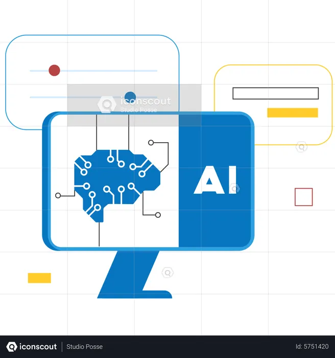 Red de inteligencia artificial  Ilustración