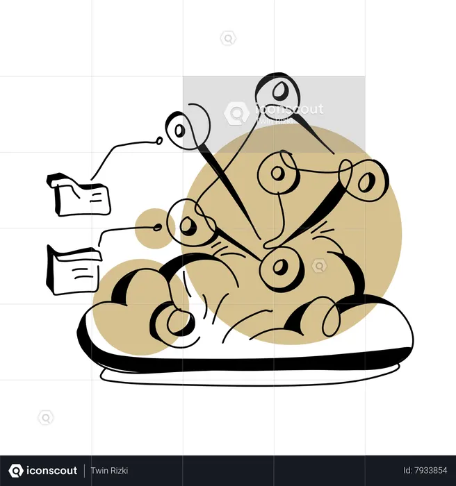 Intelligence Binary Code in Brain  Illustration