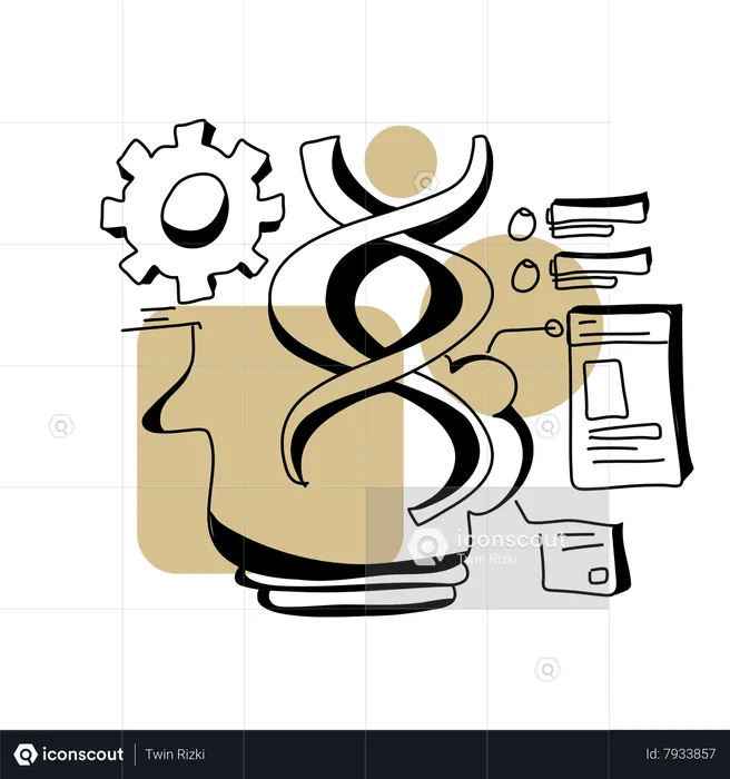 Intelligence DNA Double Helix Brain  Illustration