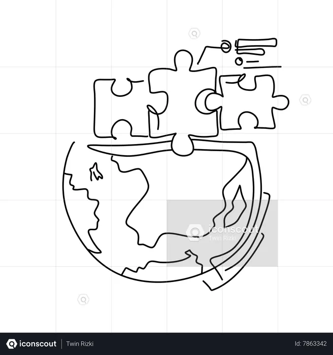Intelligence Puzzle Globe  Illustration