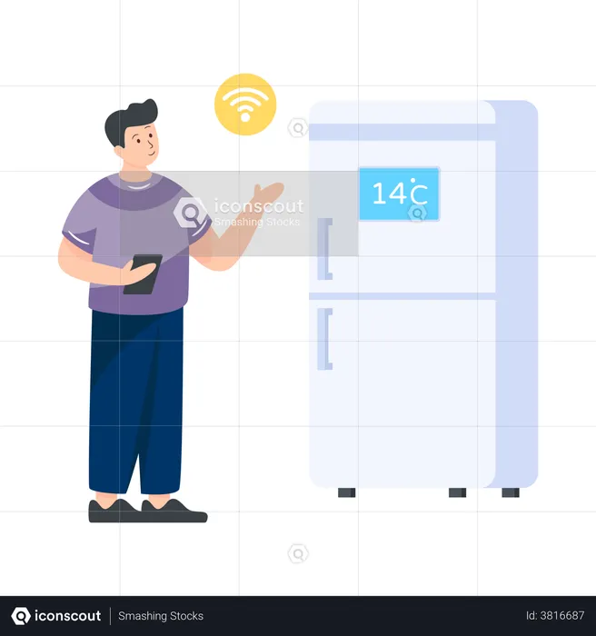 Intelligenter Kühlschrank  Illustration