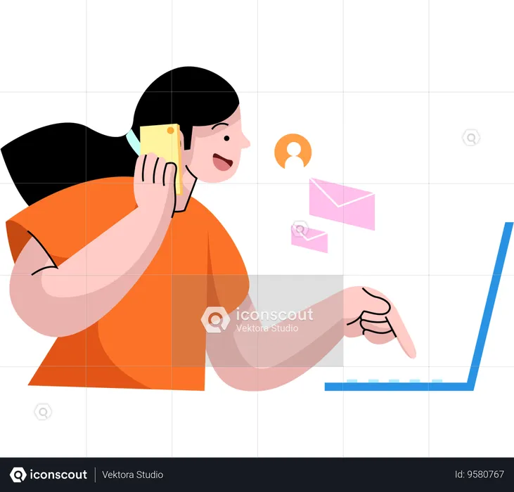 Interactive Customer Service Desk  Illustration