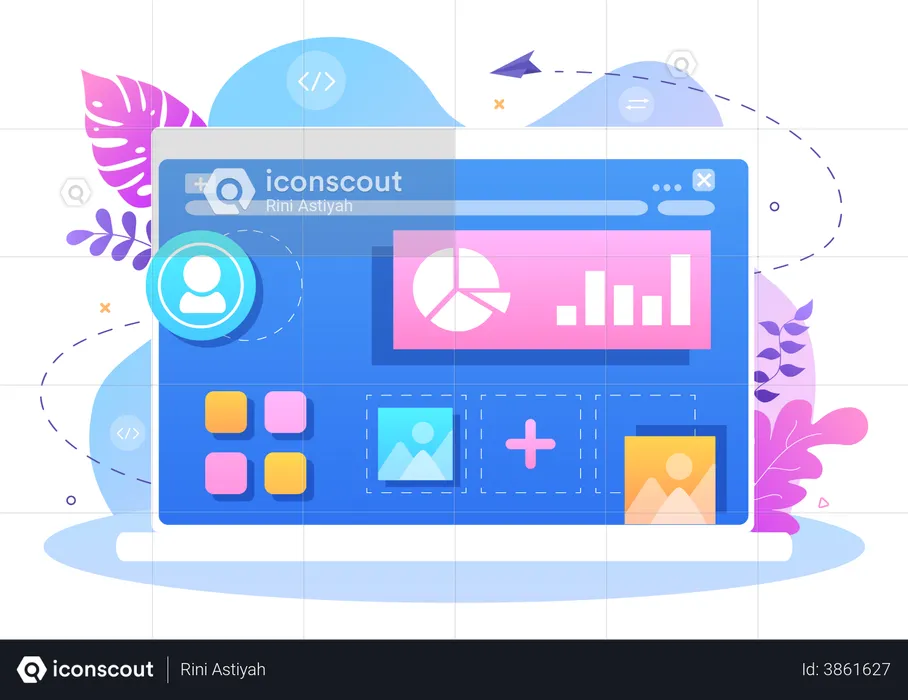 Interactive website ui-ux design  Illustration