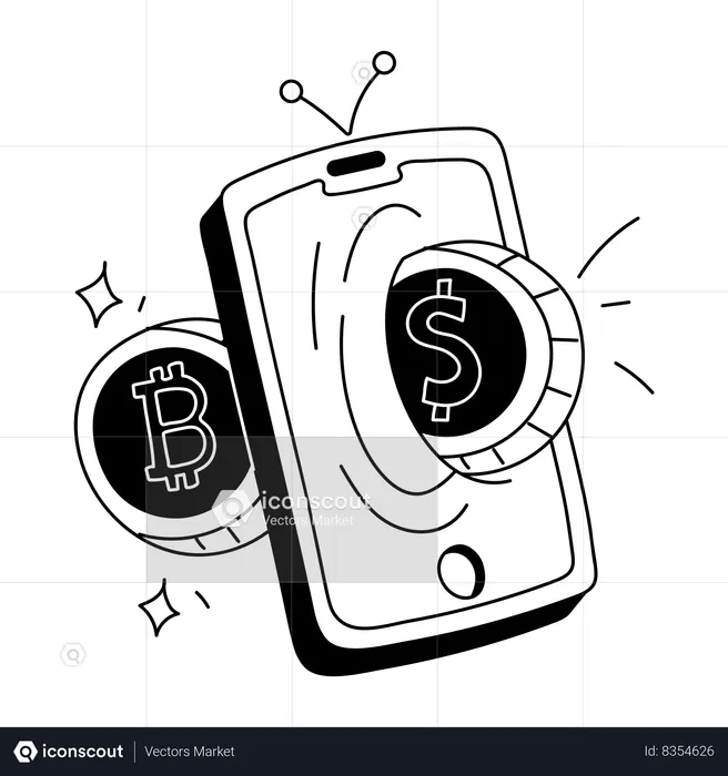 Intercambio de criptomonedas  Ilustración