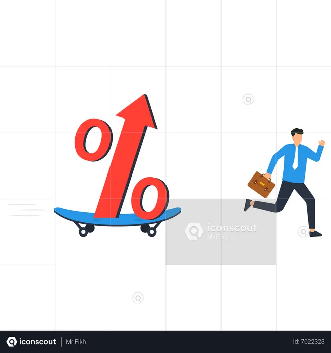Interest rate and inflation percent impact economy  Illustration
