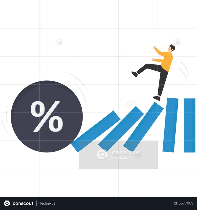 Interest rate and inflation percent impact economy  Illustration